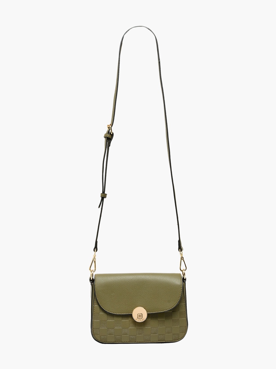 Textured Crossbody Bag with Magnetic Closure