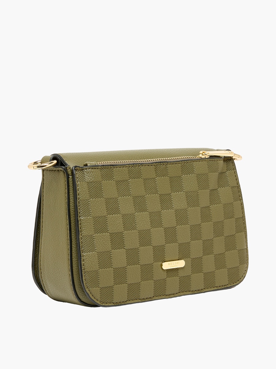 Textured Crossbody Bag with Magnetic Closure