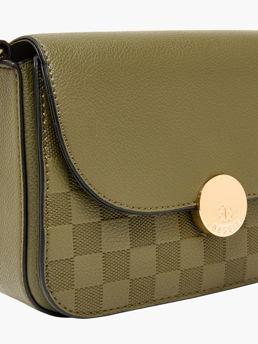 Textured Crossbody Bag with Magnetic Closure