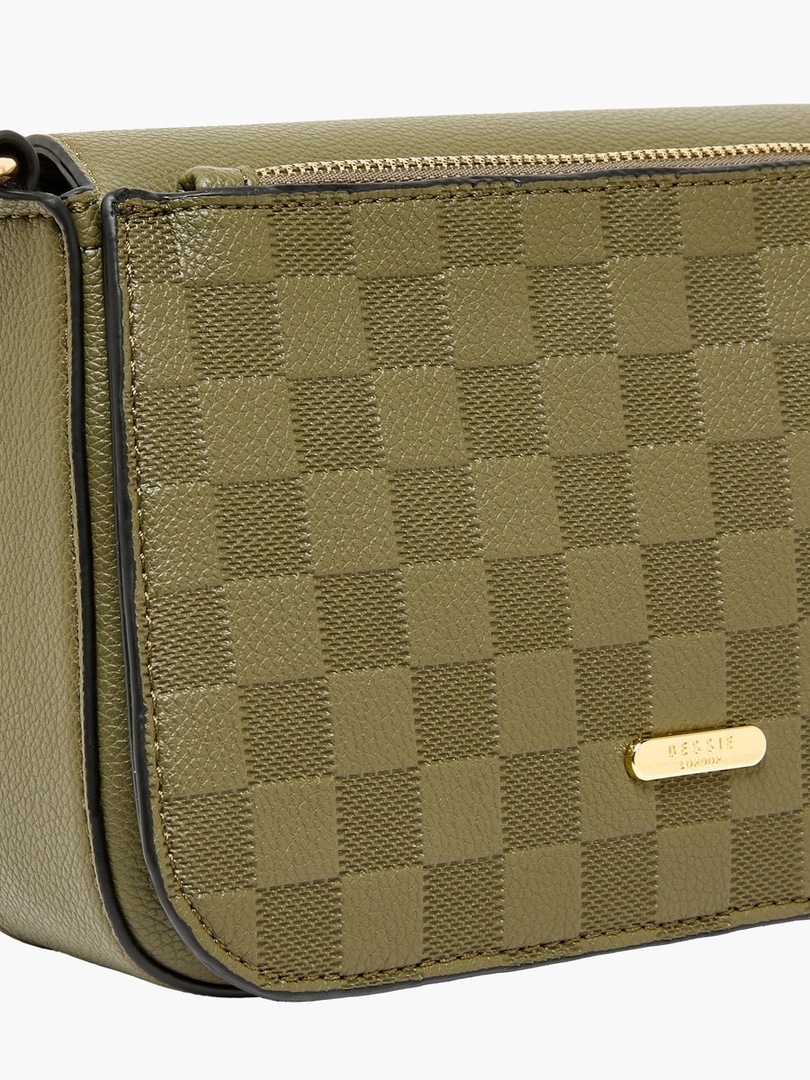 Textured Crossbody Bag with Magnetic Closure