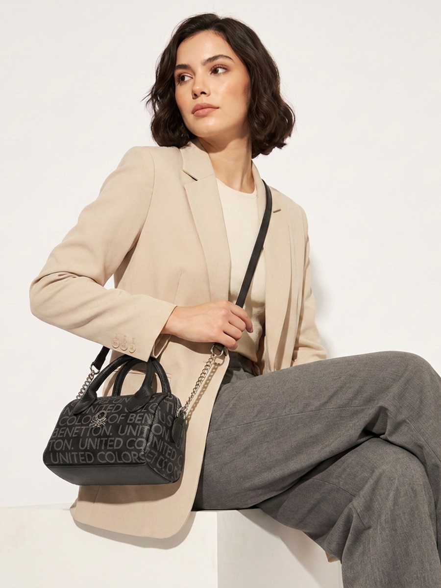 Printed Crossbody Bag with Top Handles