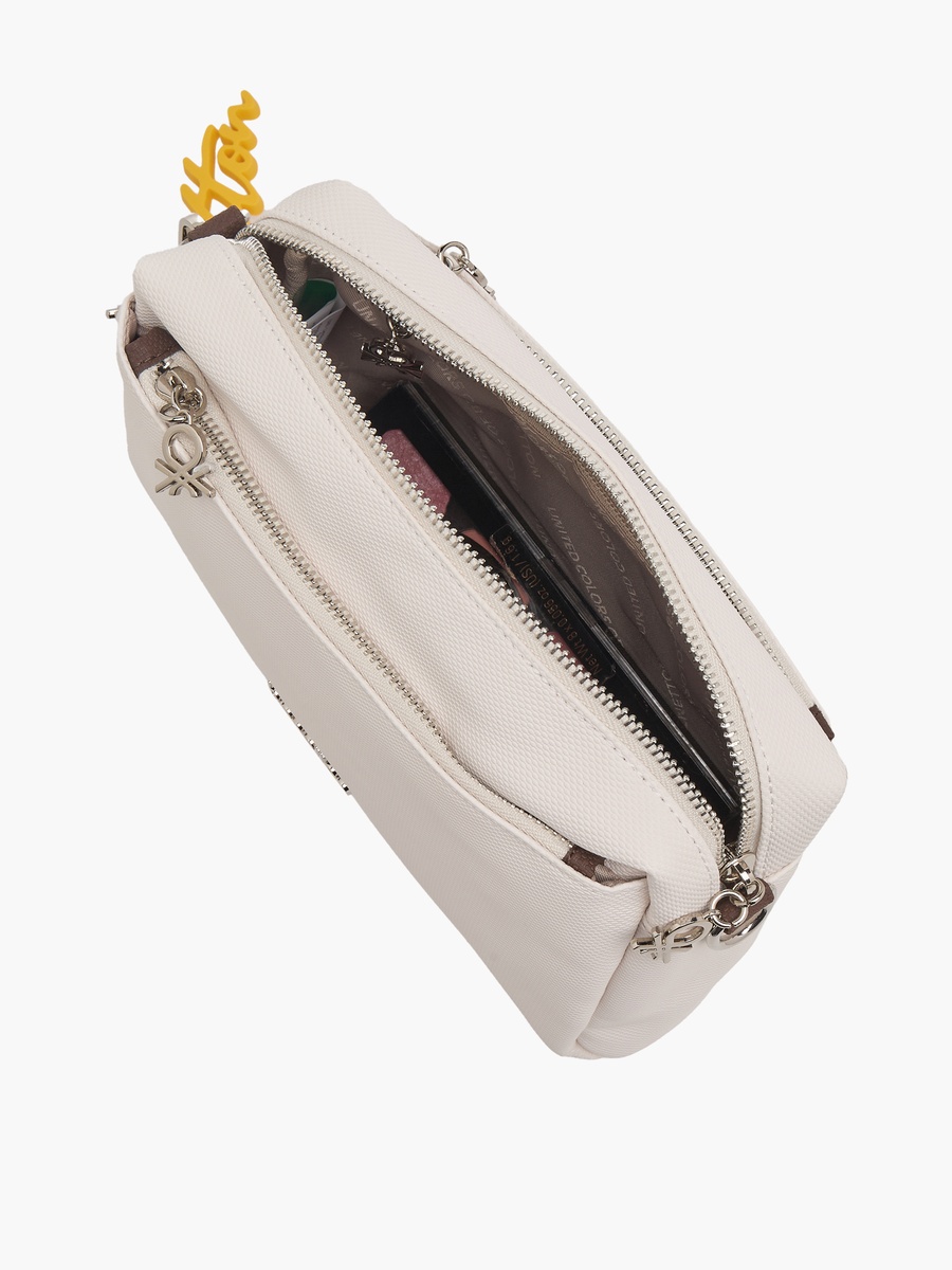 Solid Crossbody Bag with Detachable Strap
