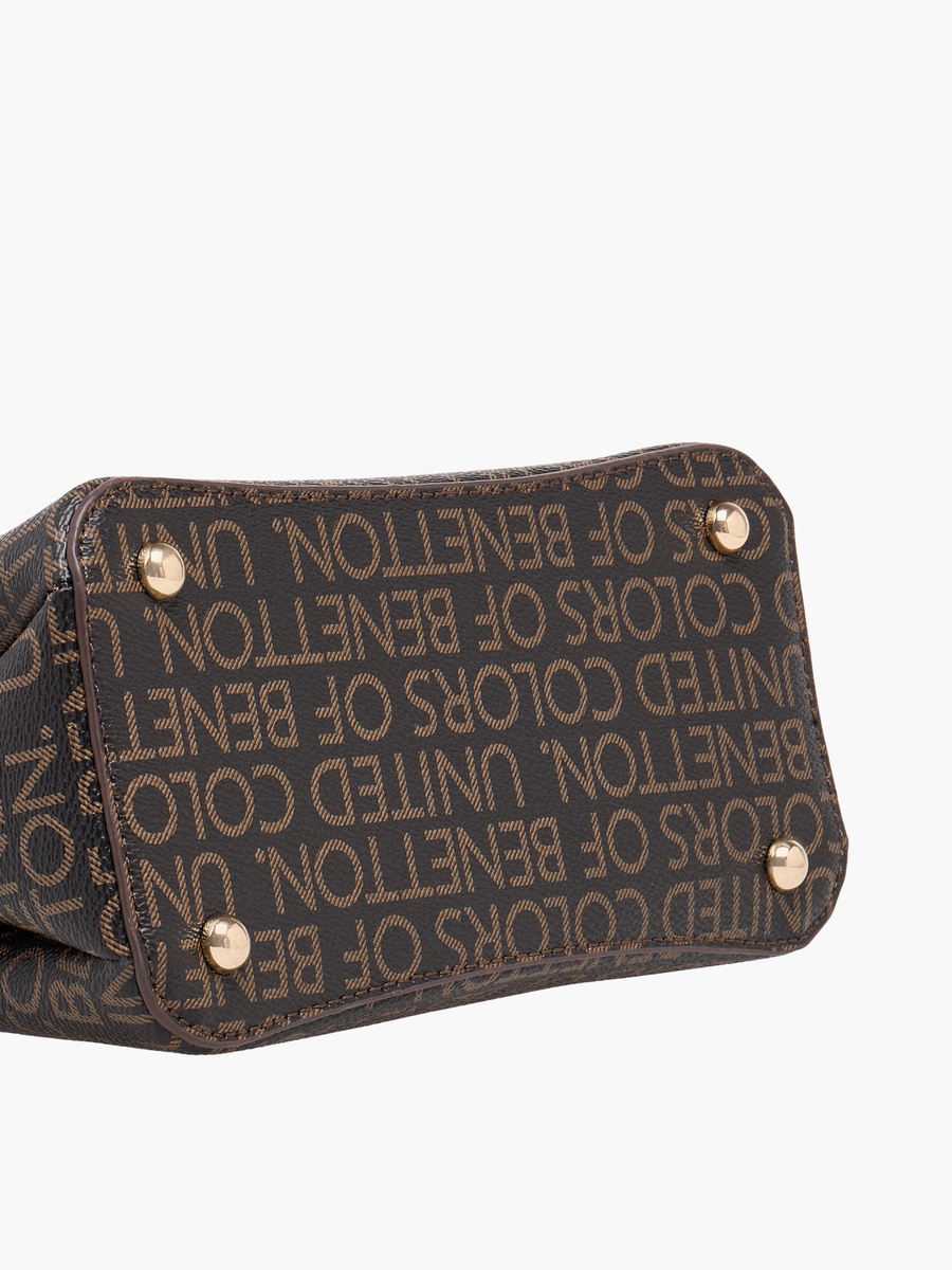 Printed Crossbody Bag with Scarf Accent