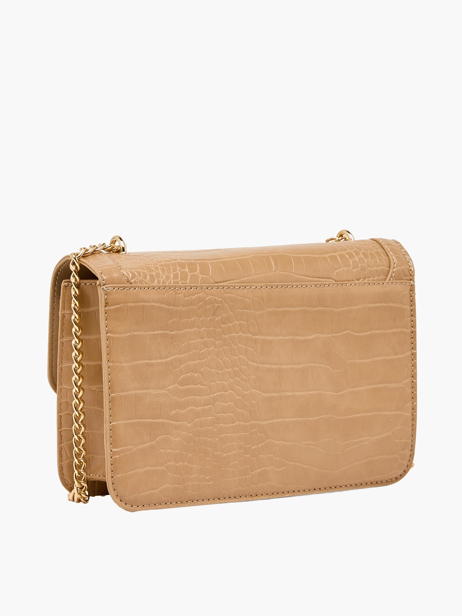 Textured Crossbody Bag with Chain Strap