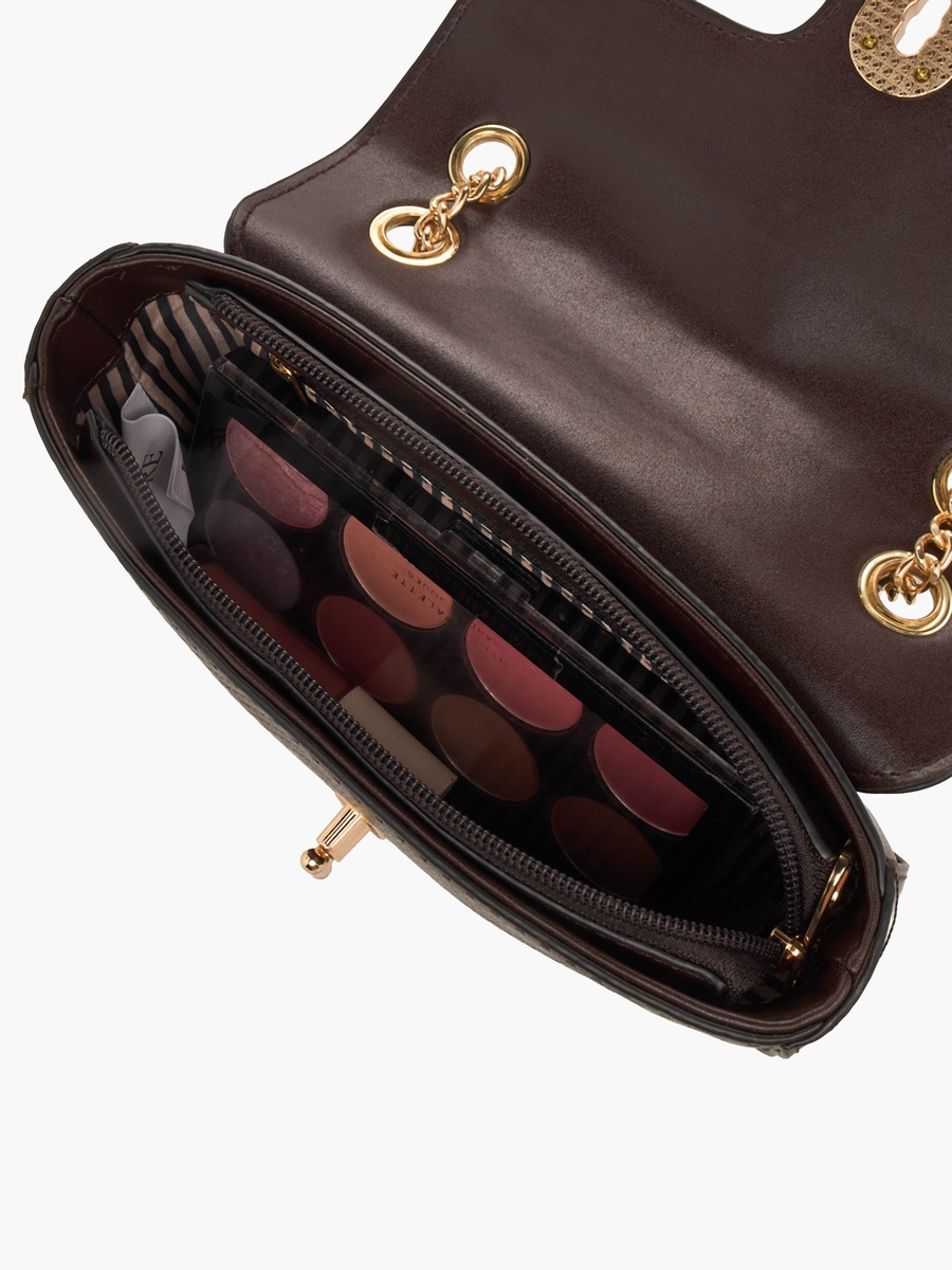 Textured Crossbody Bag with Chain Strap