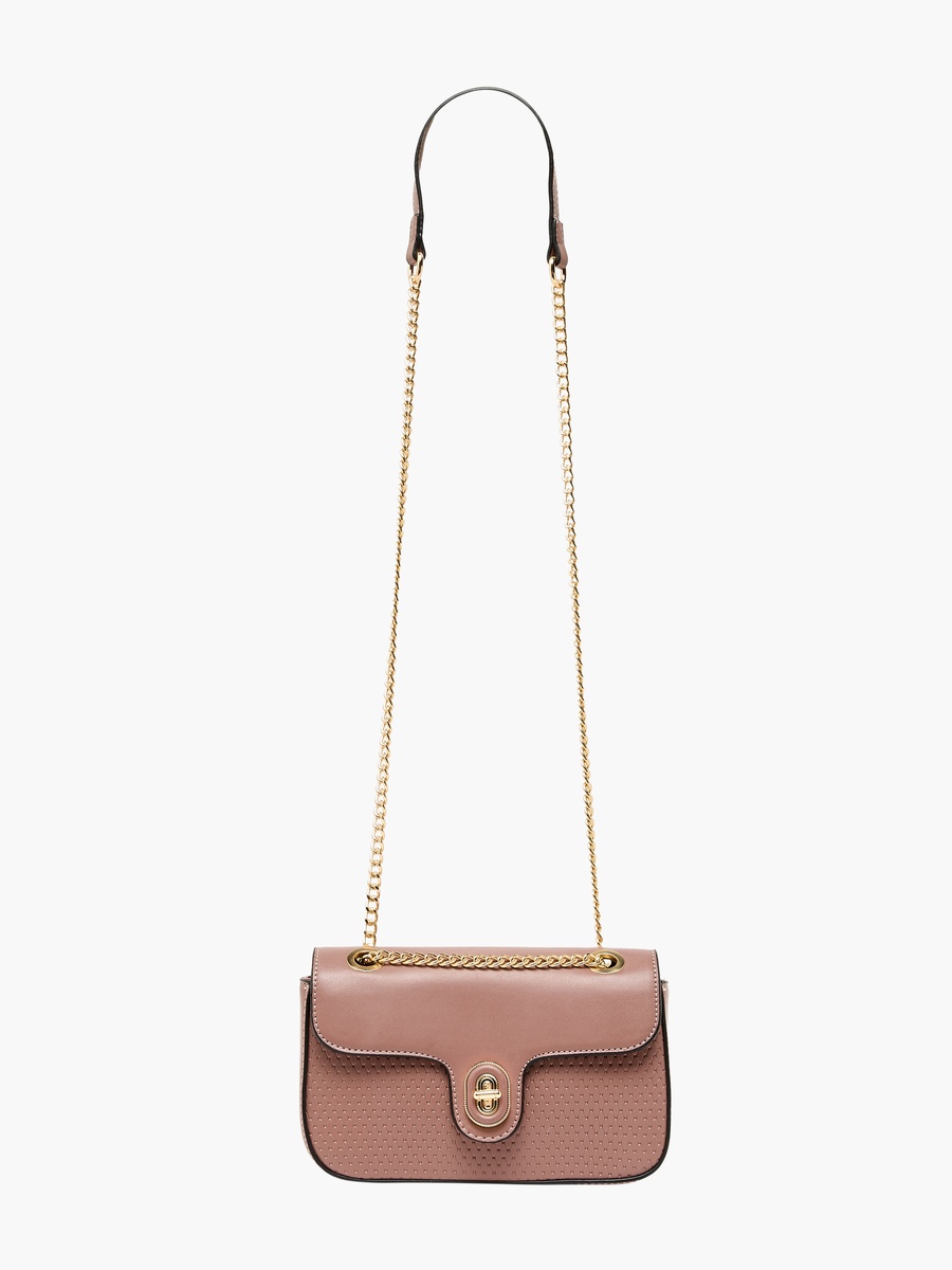 Textured Crossbody Bag with Chain Strap