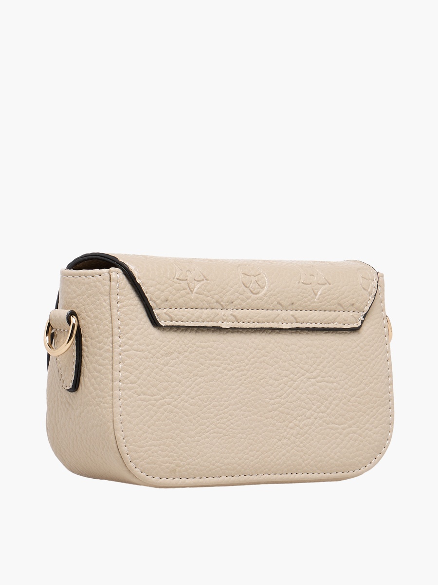 Embossed Crossbody Bag with Zip Closure