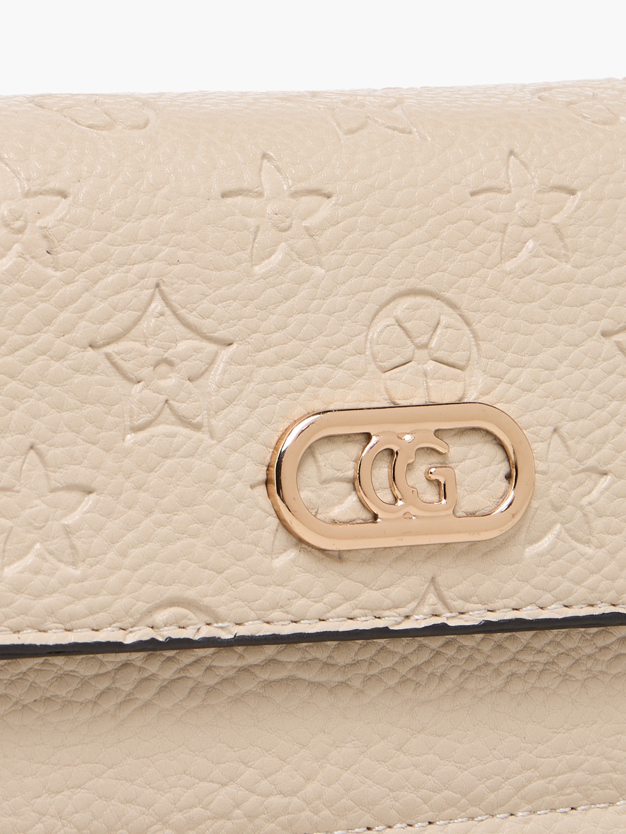 Embossed Crossbody Bag with Zip Closure