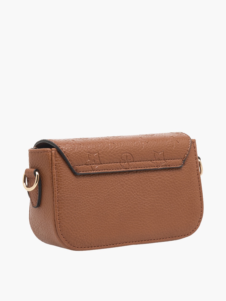 Embossed Crossbody Bag with Zip Closure