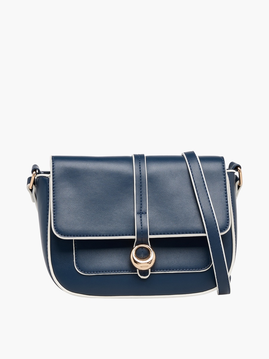 Solid Crossbody Bag with Adjustable Strap