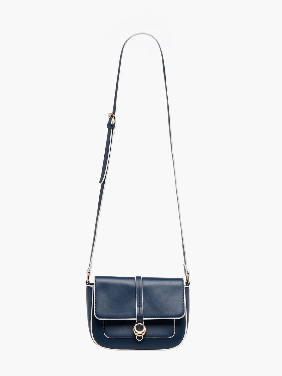 Solid Crossbody Bag with Adjustable Strap