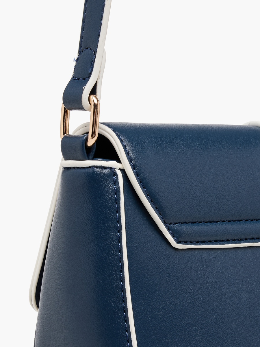 Solid Crossbody Bag with Adjustable Strap