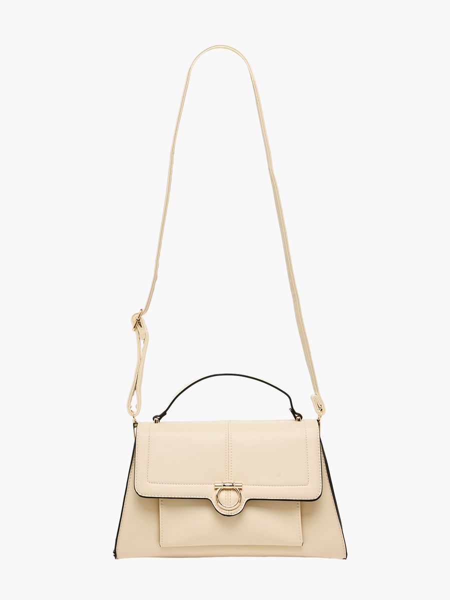 Solid Crossbody Bag with Pouch