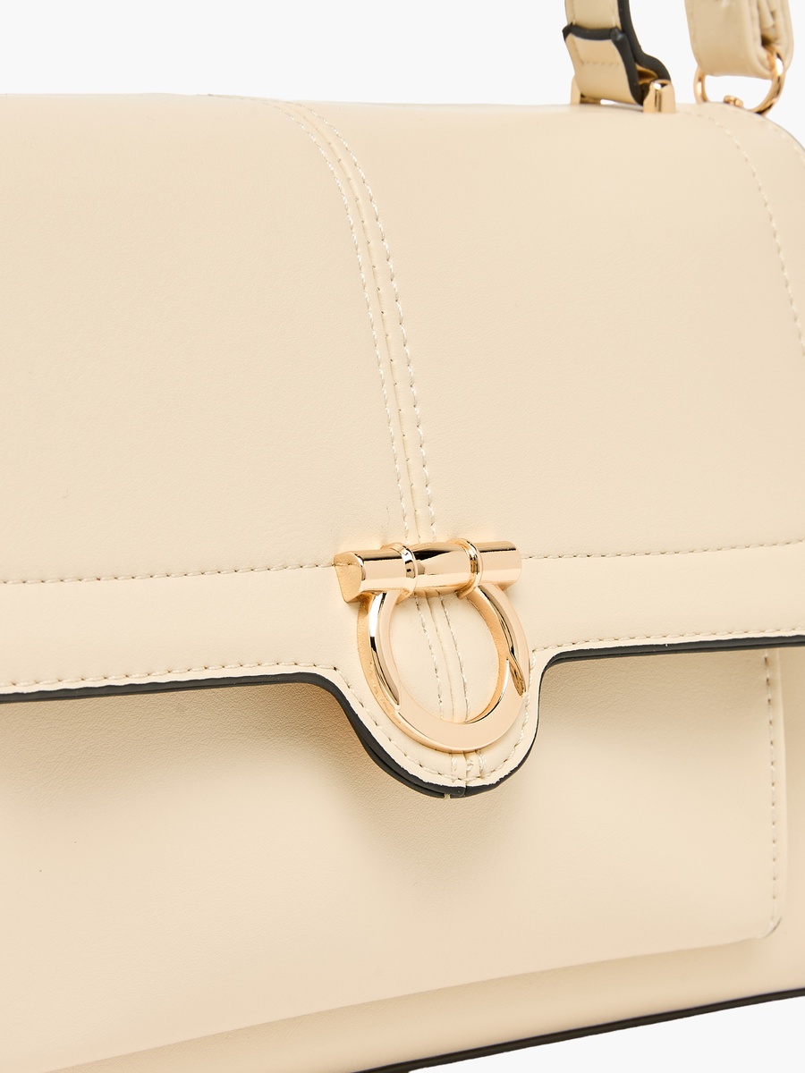 Solid Crossbody Bag with Pouch