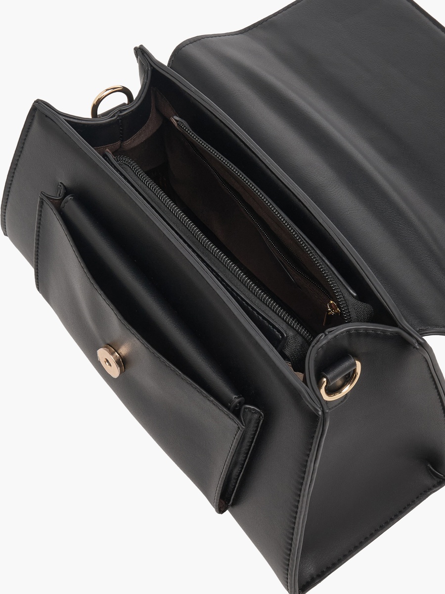 Solid Crossbody Bag with Pouch
