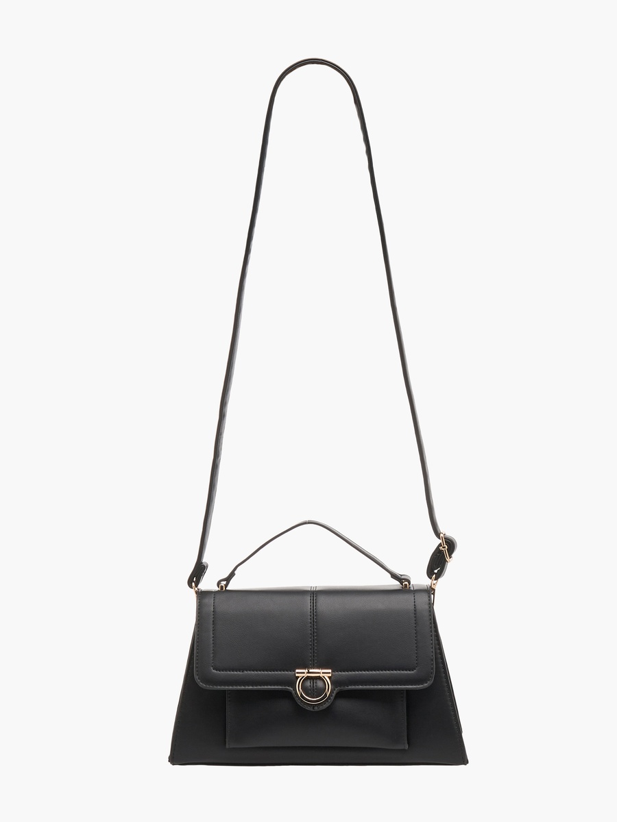 Solid Crossbody Bag with Pouch