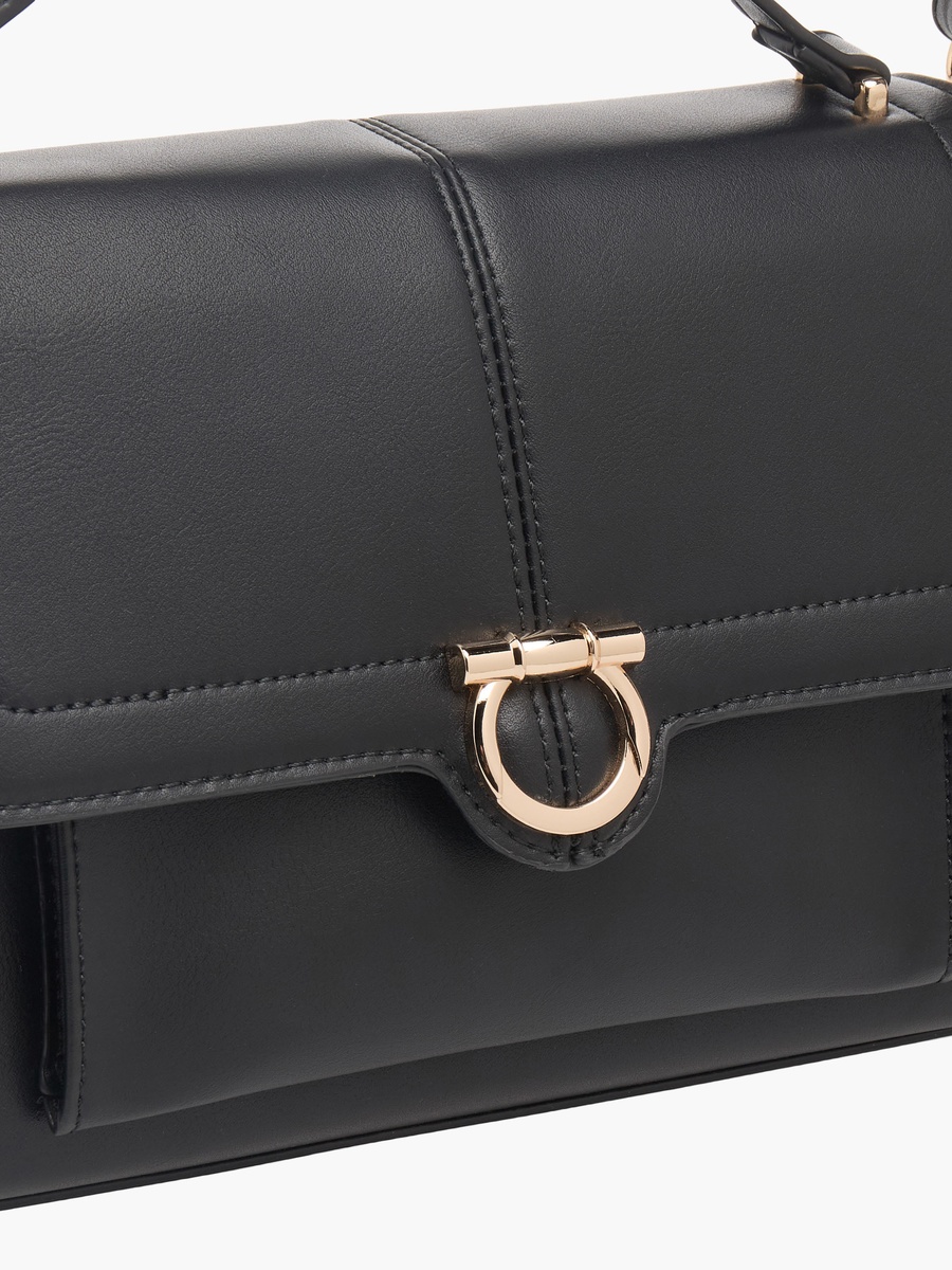 Solid Crossbody Bag with Pouch