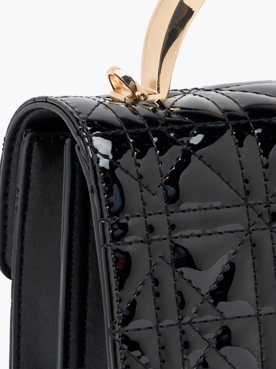 Quilted Crossbody Bag with Metallic Accent