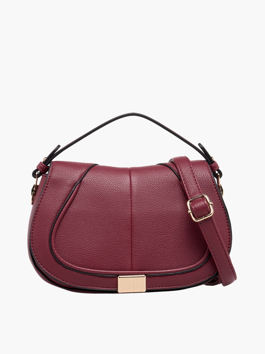 Textured Crossbody Bag with Adjustable Strap