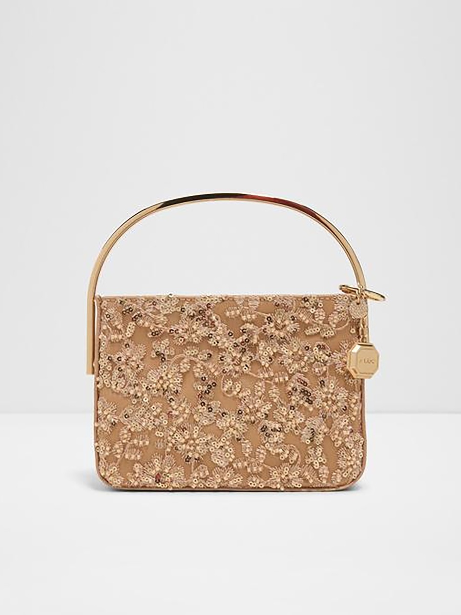 Amoretta Embellishment Single Handle Crossbody Bag with Zip Closure and Chain Strap