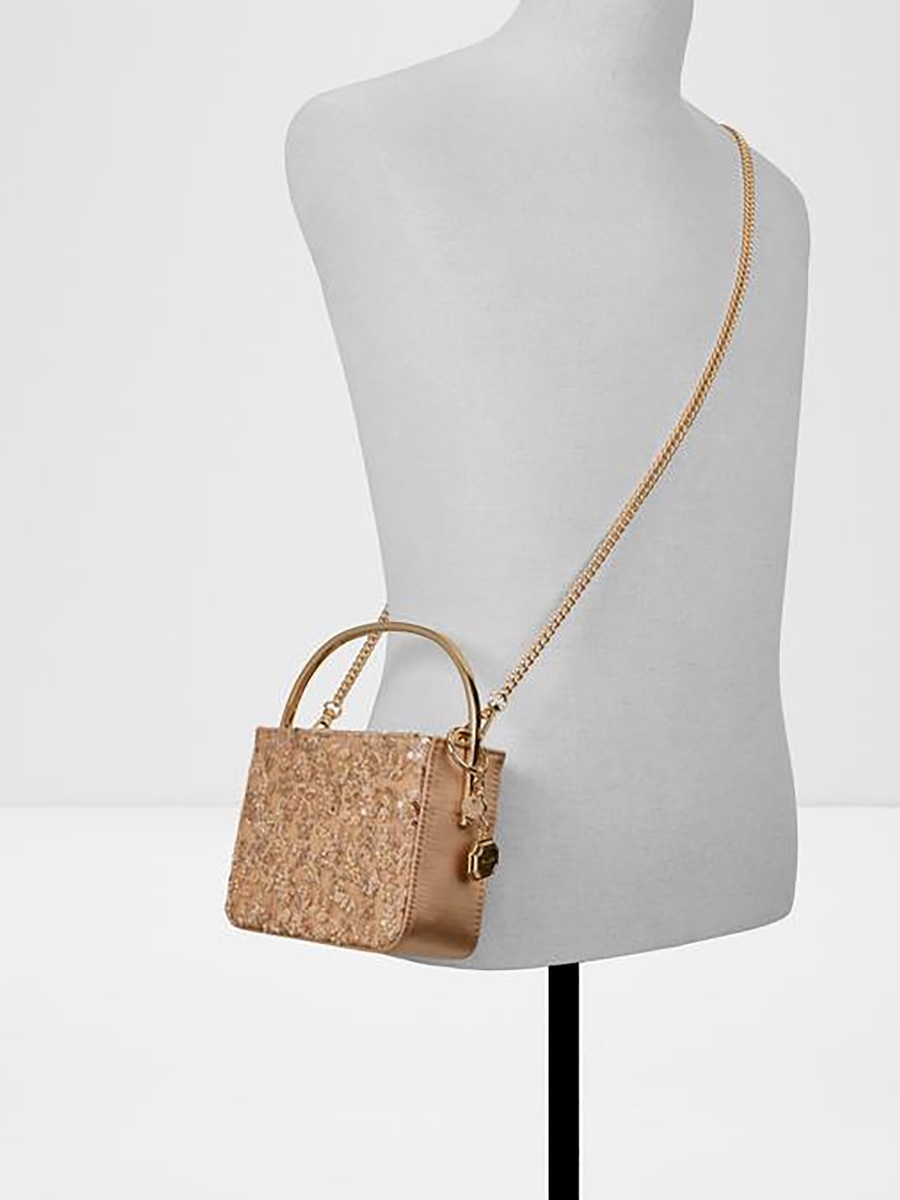 Amoretta Embellishment Single Handle Crossbody Bag with Zip Closure and Chain Strap