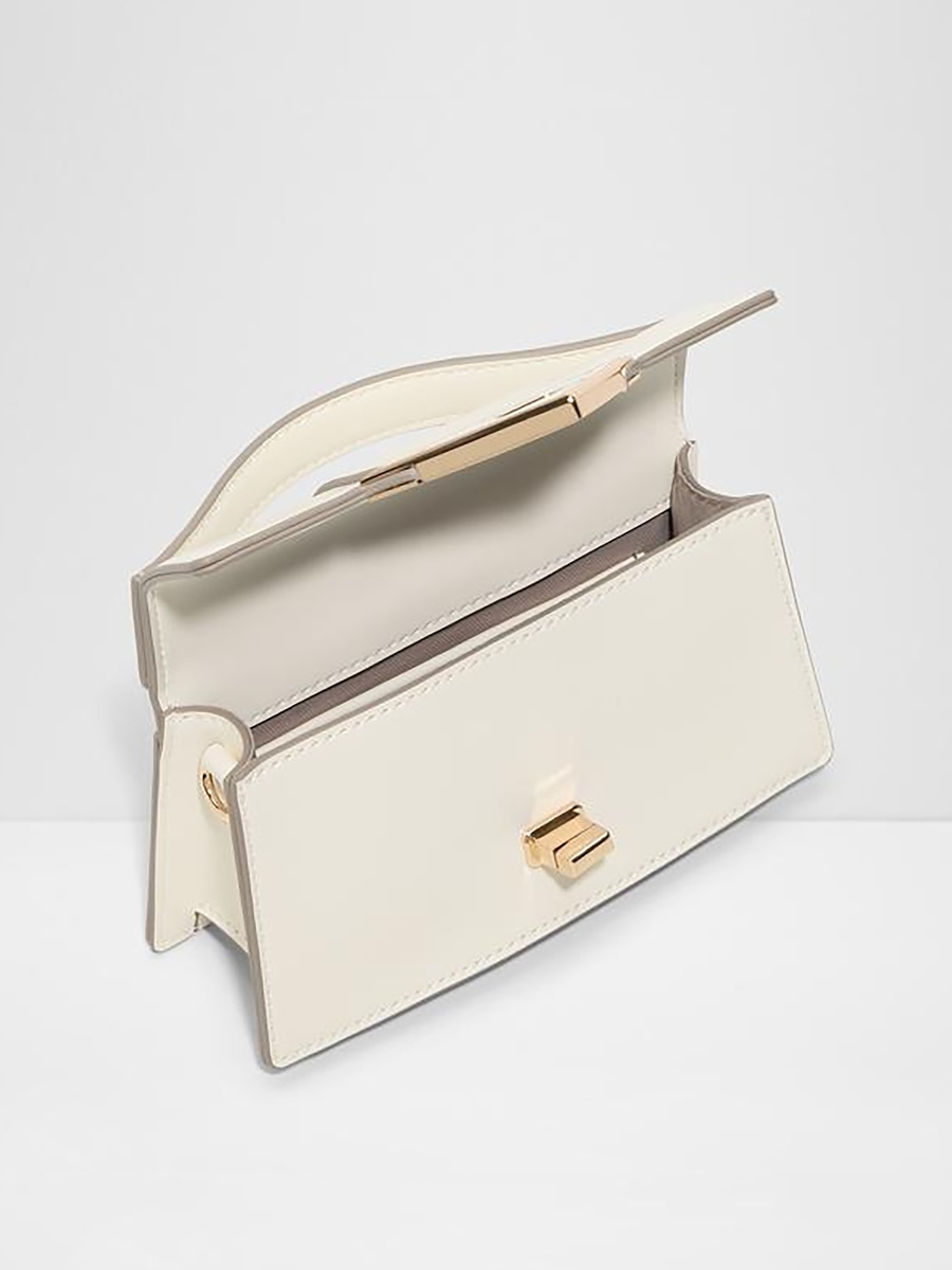 Amileamini Plain Top Handle Crossbody Bag with Twist Lock Closure and Chain Strap
