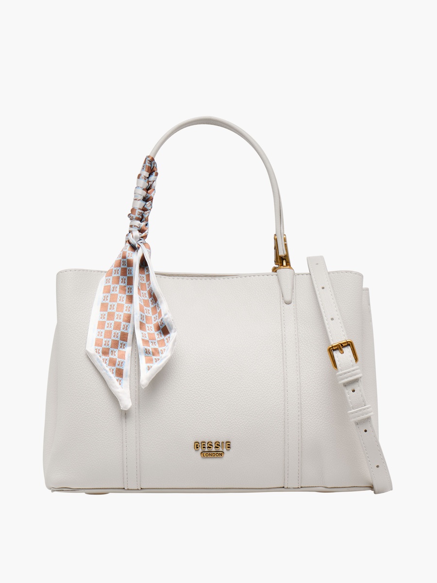 Scarf Detail Tote Bag with Double Handle