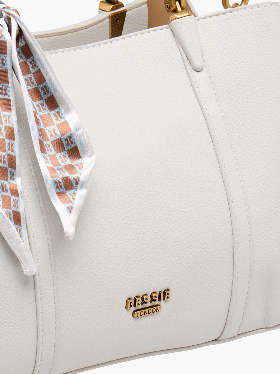 Scarf Detail Tote Bag with Double Handle