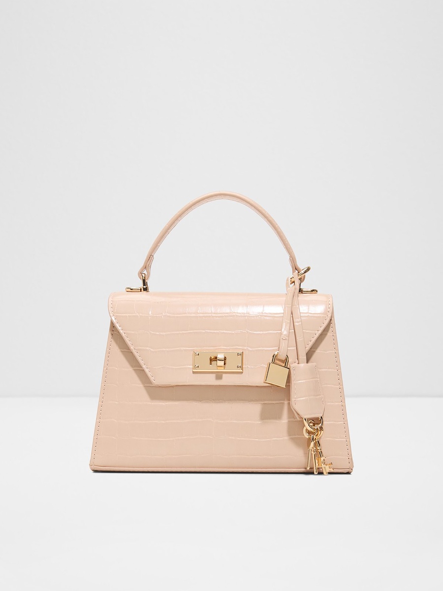 Seraphyna Textured Top Handle Mini Satchel Bag with Twist Lock and Adjustable Strap