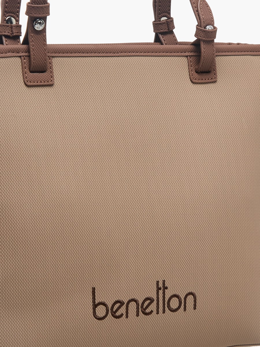 Solid Tote Bag with Zip Closure