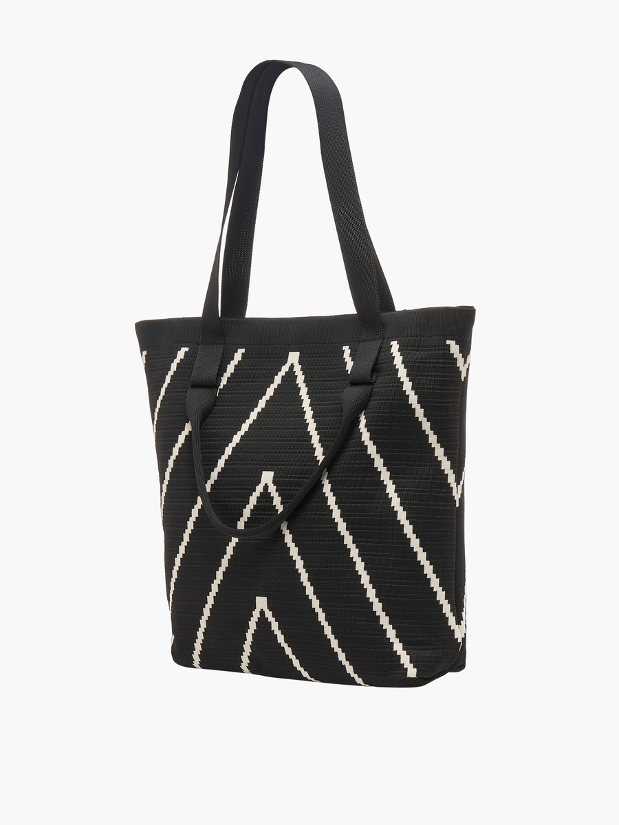Chevron Print Tote Bag with Zip Closure