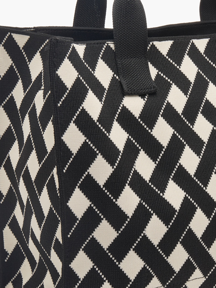Textured Tote Bag with Charm