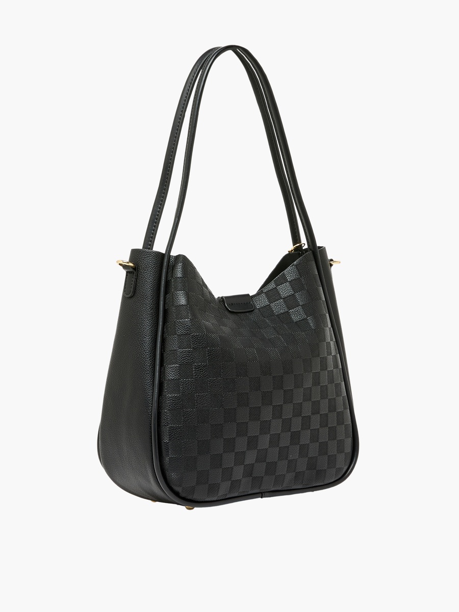 Checkered Tote Bag Set