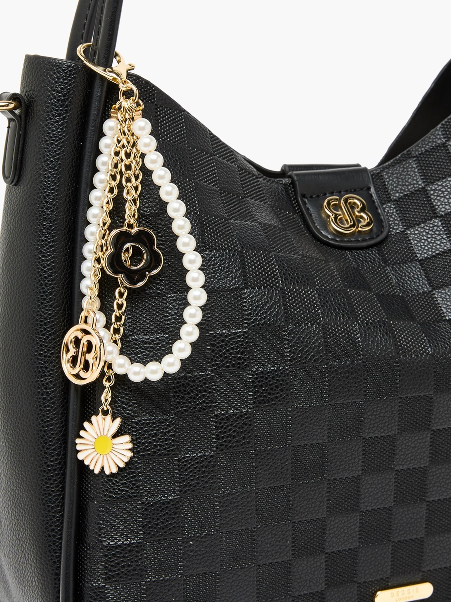 Checkered Tote Bag Set