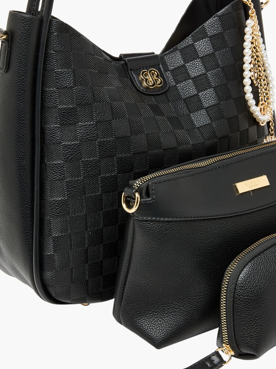 Checkered Tote Bag Set