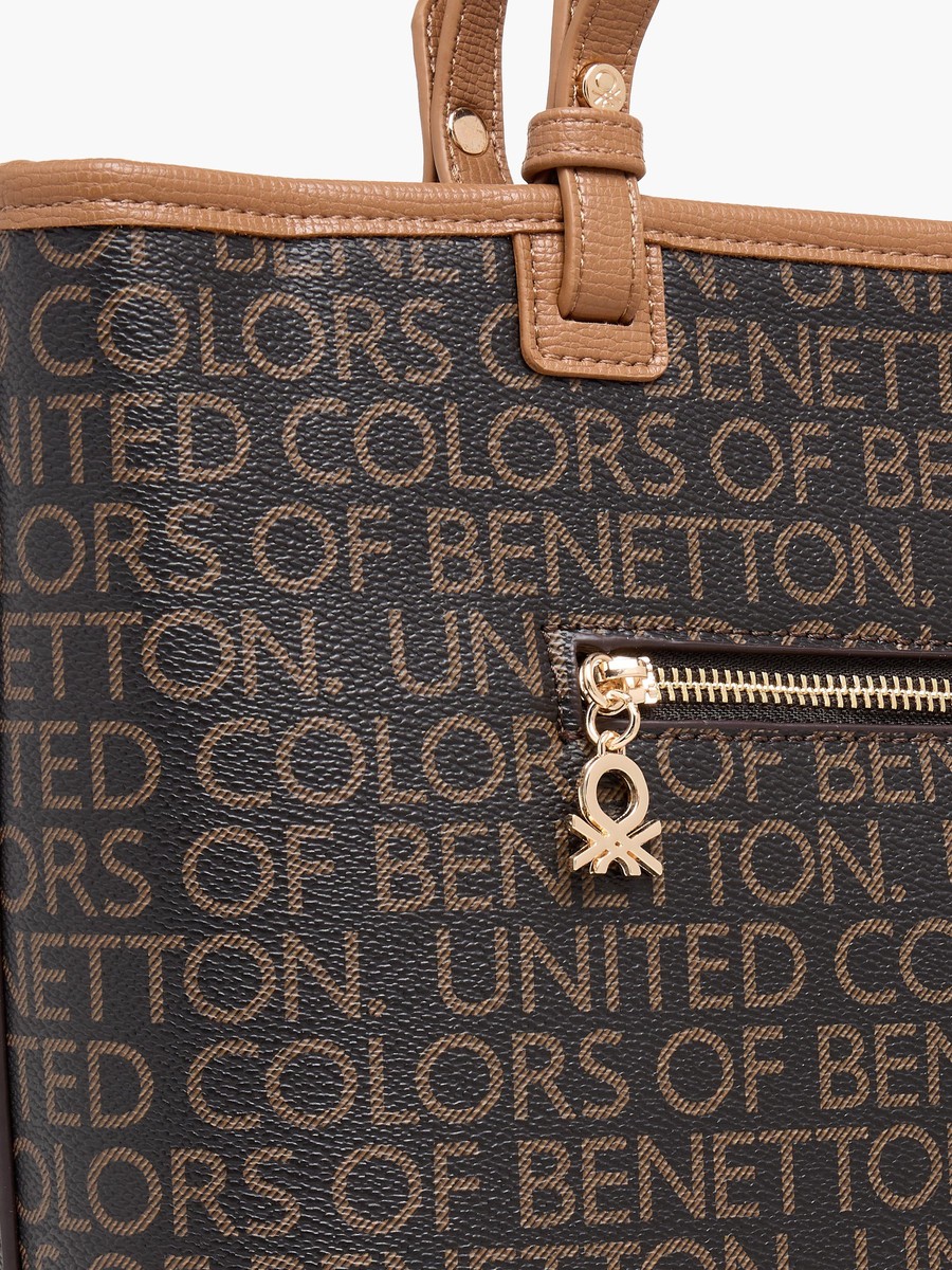 Monogram Tote Bag with Scarf Accent