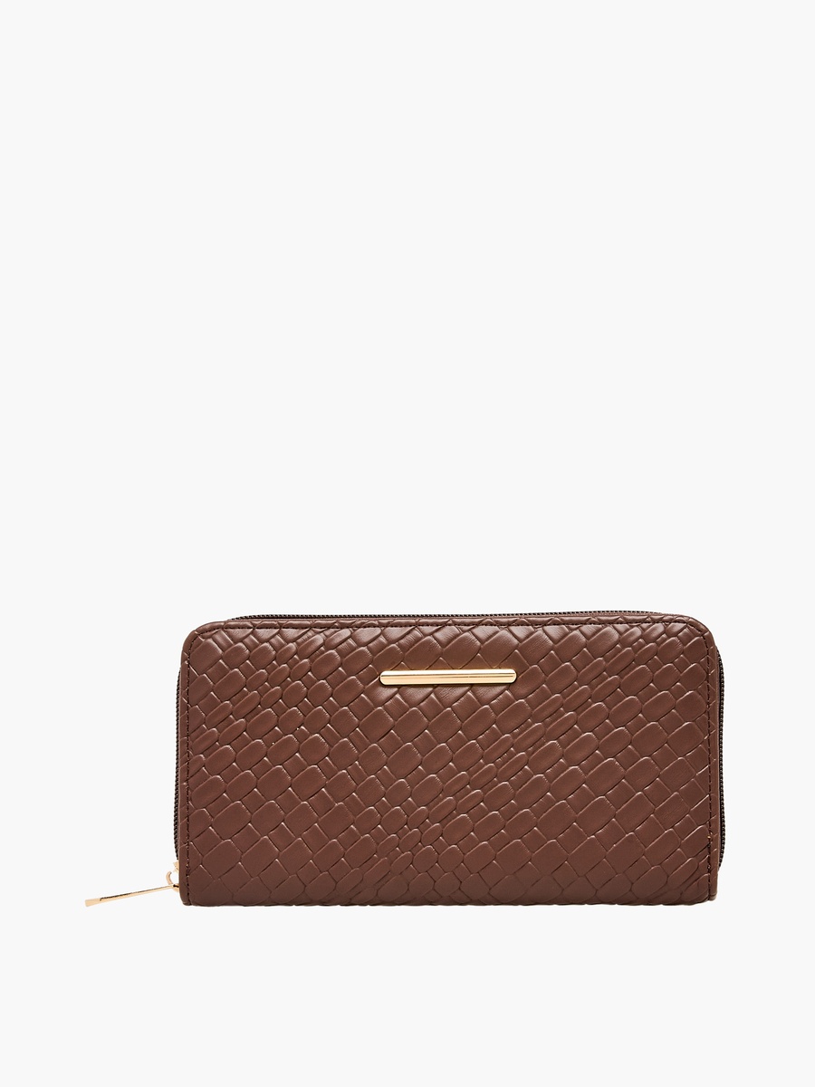 Textured Tote Bag with Crossbody Bag and Wallet