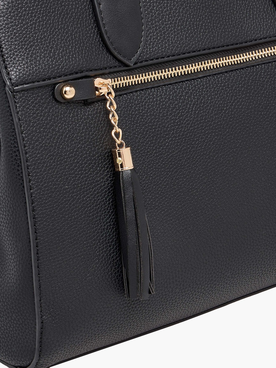 Textured Tote Bag with Crossbody Bag and Pouch