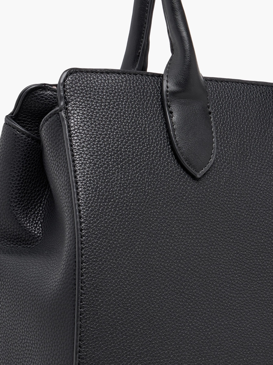 Textured Tote Bag with Crossbody Bag and Pouch