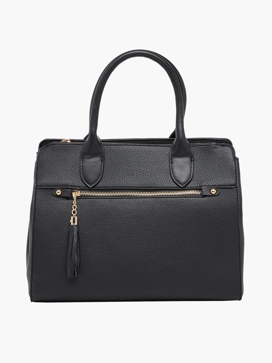 Textured Tote Bag with Crossbody Bag and Pouch