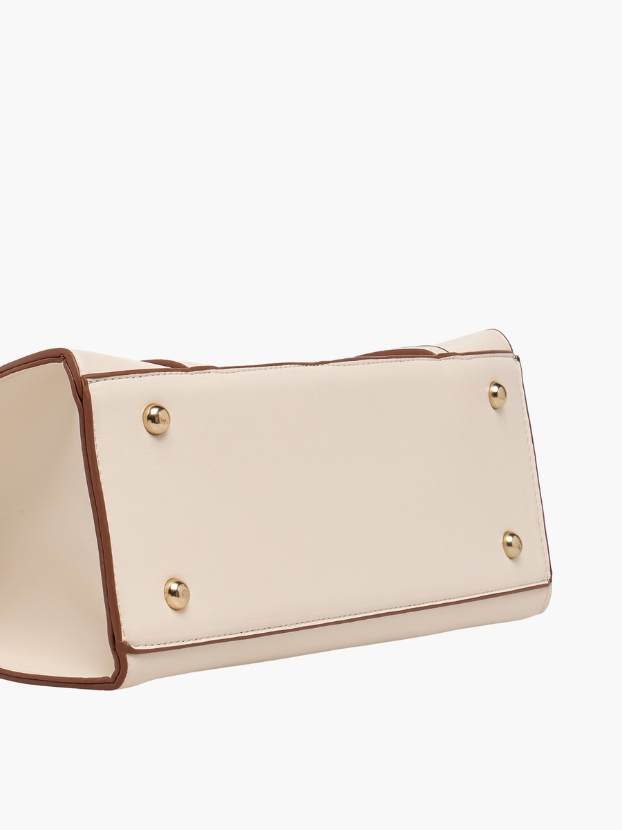Solid Tote Bag with Detachable Strap