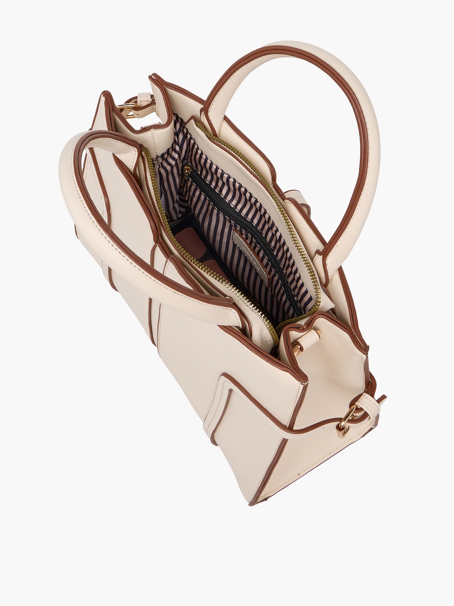 Solid Tote Bag with Detachable Strap