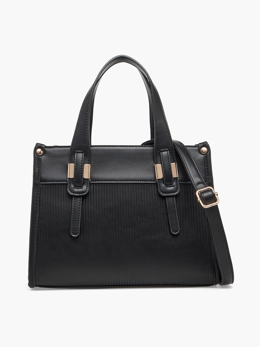 Textured Tote Bag with Detachable Strap