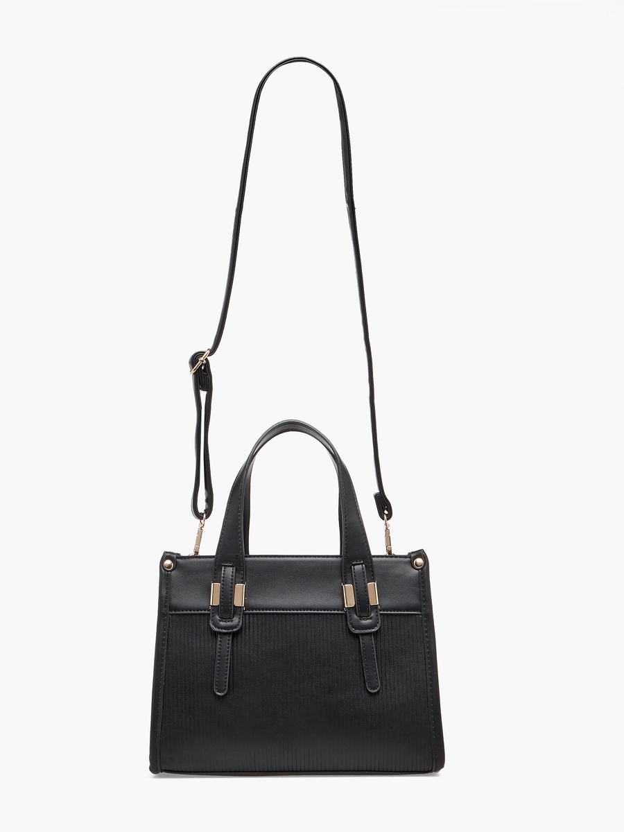 Textured Tote Bag with Detachable Strap