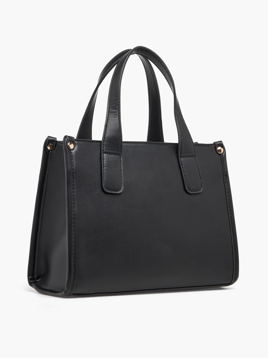 Textured Tote Bag with Detachable Strap