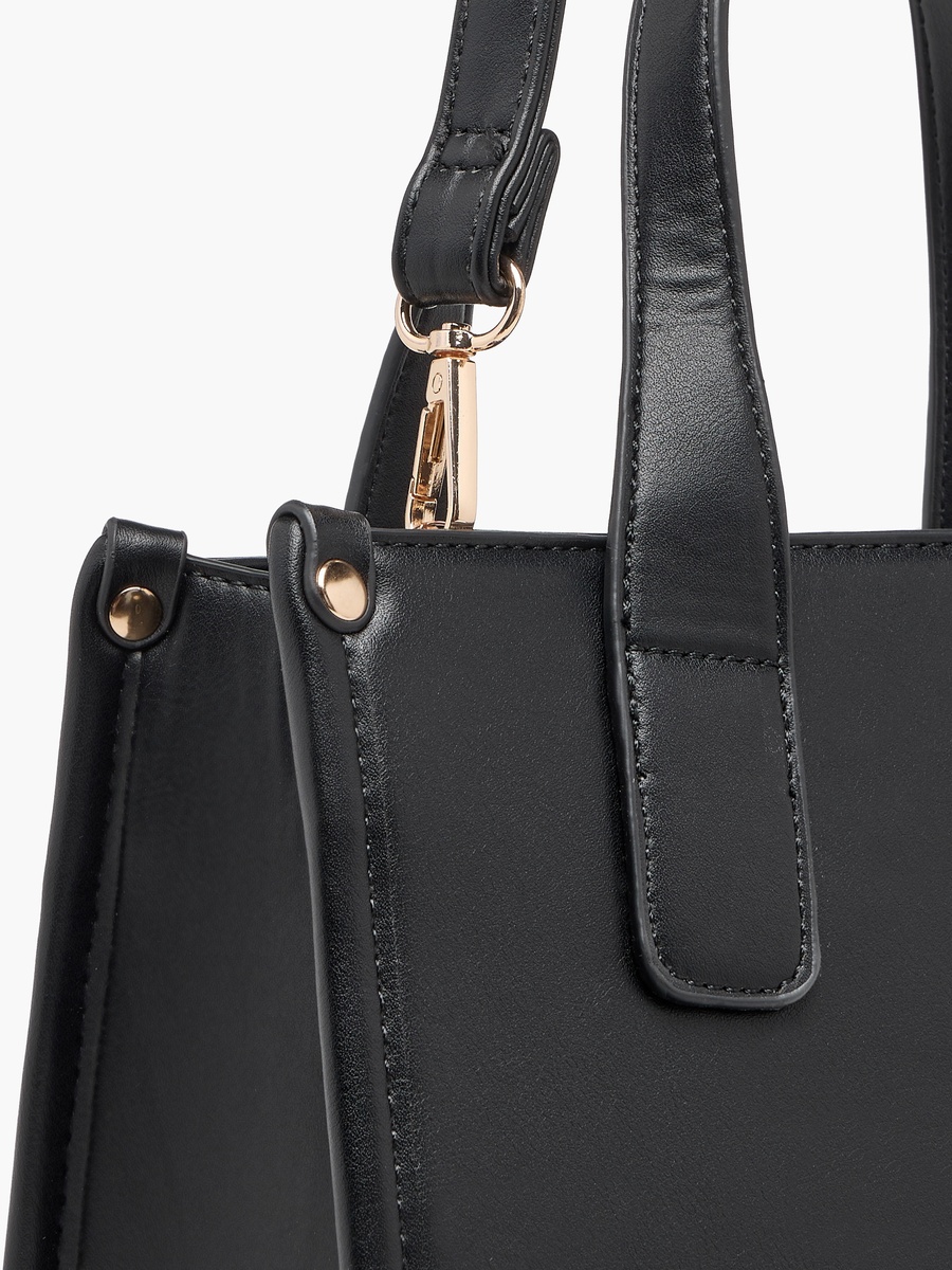 Textured Tote Bag with Detachable Strap