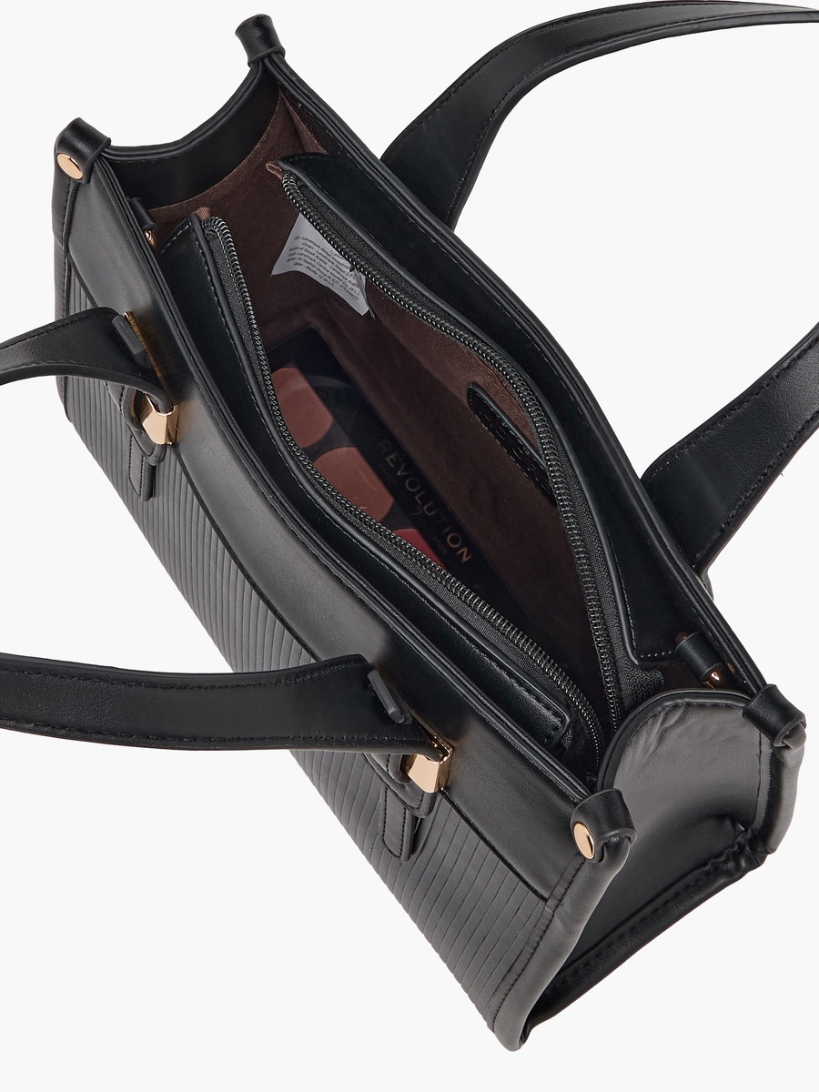 Textured Tote Bag with Detachable Strap