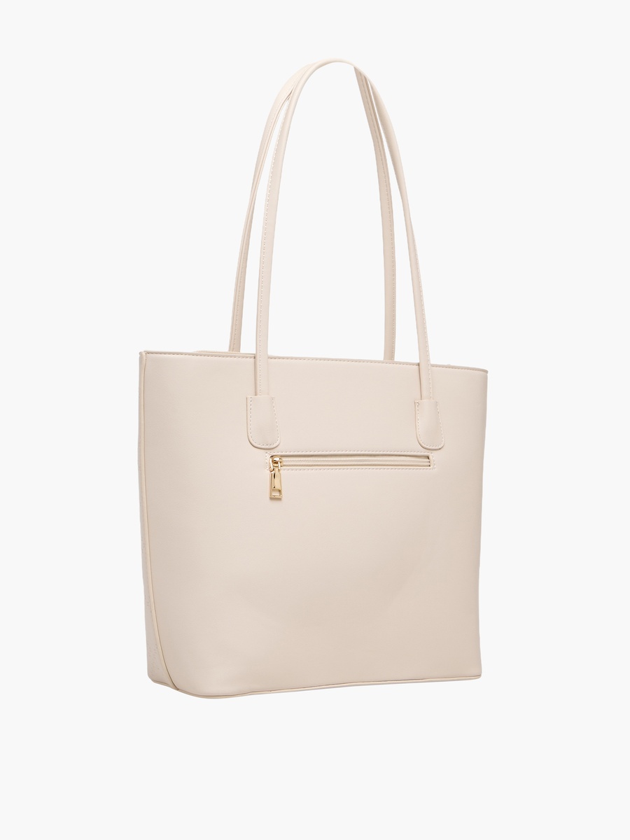 Quilted Tote Bag with Zip Closure