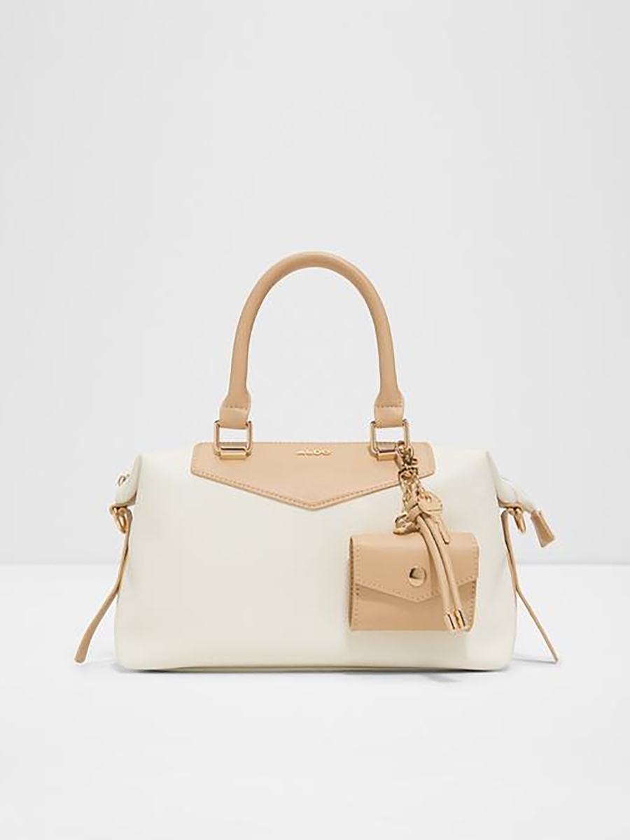 Mellowbag Plain Double Handle Satchel Bag and Pouch with Zip Closure and Strap