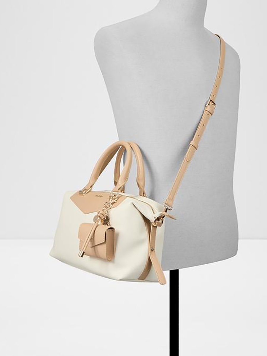 Mellowbag Plain Double Handle Satchel Bag and Pouch with Zip Closure and Strap